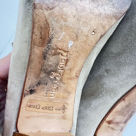 Paul Green Women's Heeled Booties Boots Size US 6 Suede Leather Beige Tan - Picture 14 of 14